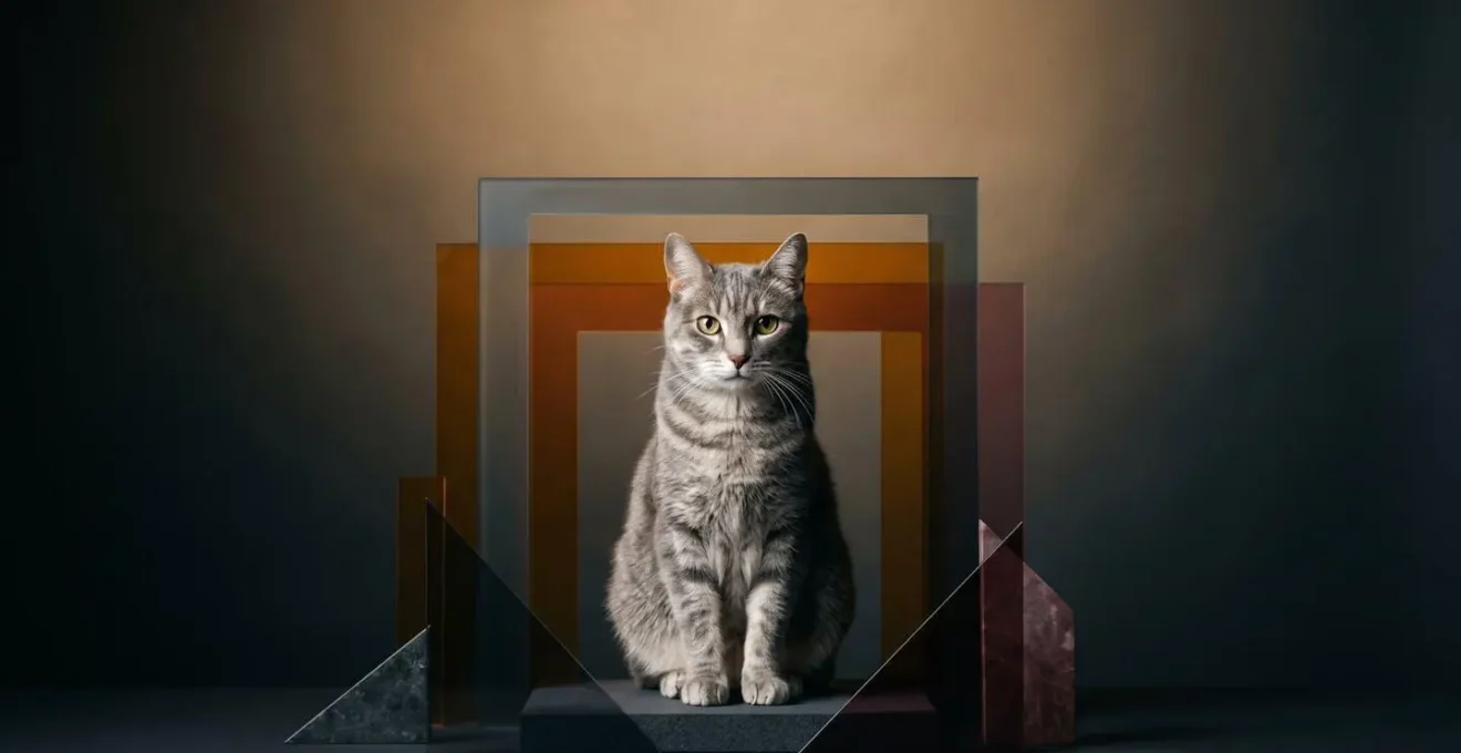 Représentation métaphorique d'un chat senior dans un environnement évoquant la vigilance et l'attention aux détails contractuels