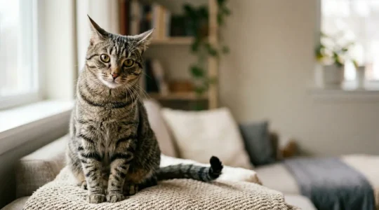Chat montrant des signaux d'avertissement corporels pour prévenir les interactions dangereuses
