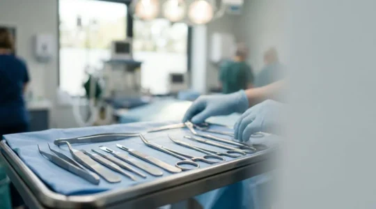 Scène vétérinaire professionnelle montrant la préparation d'une intervention chirurgicale pour chat