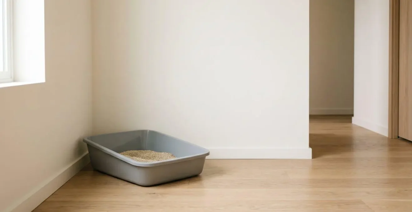 Emplacement optimal d'une litière pour chat dans un coin tranquille avec vision dégagée