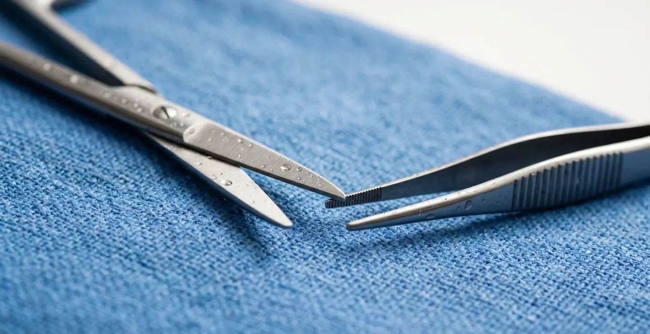 Instruments médicaux vétérinaires professionnels dans environnement clinique épuré