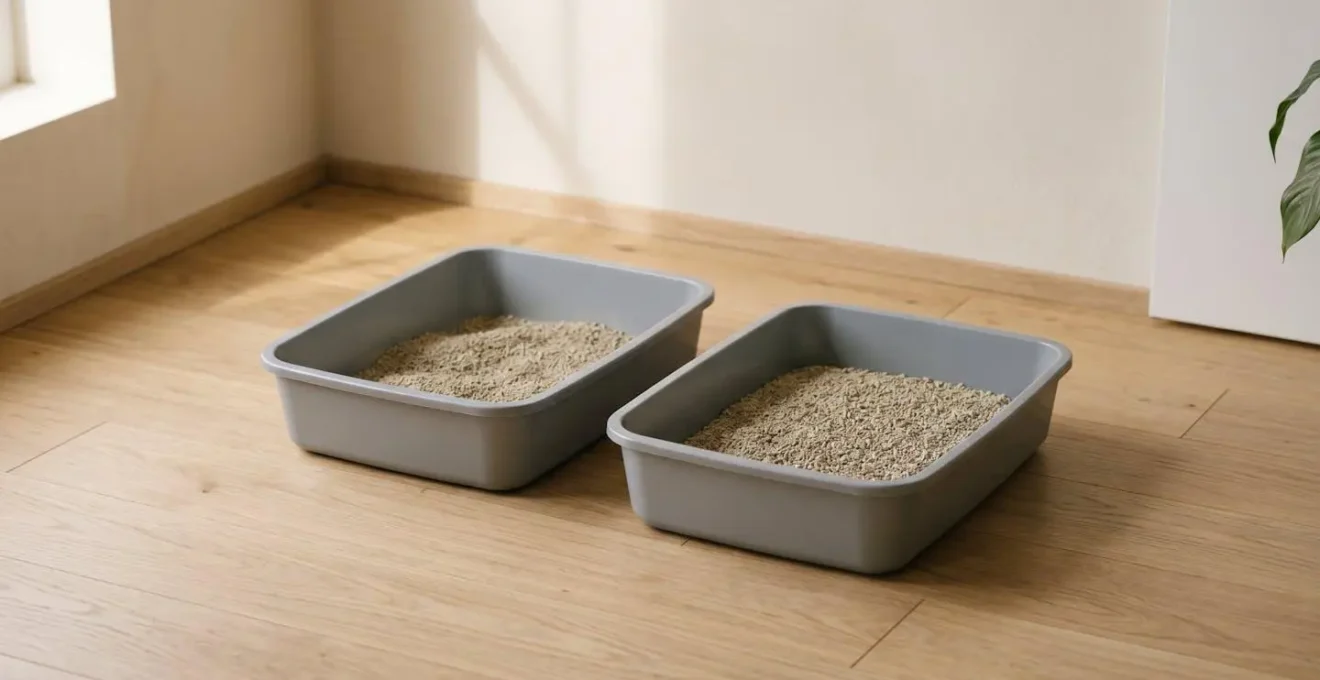 Visualisation de la technique du double bac pour chat avec placement progressif